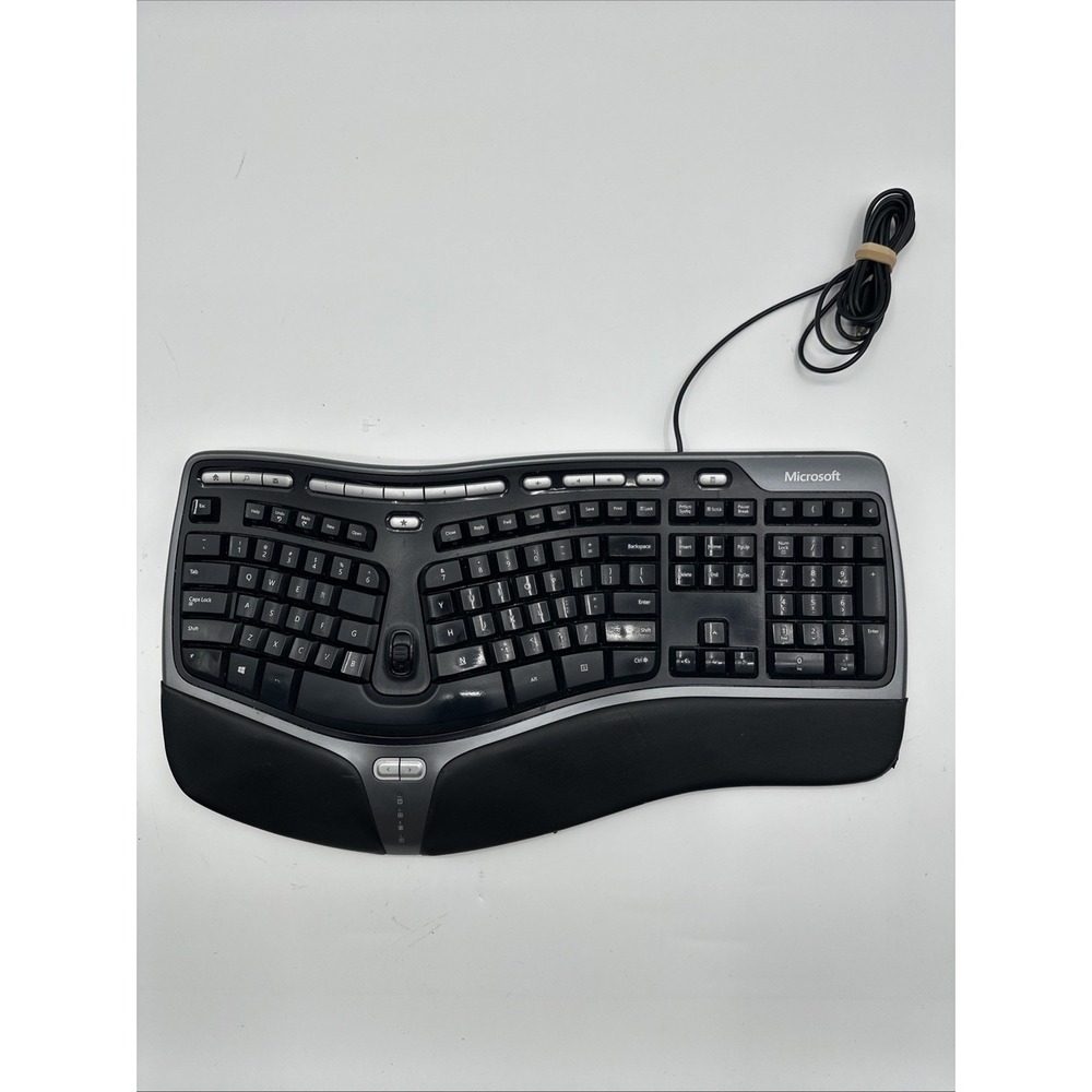 Microsoft Natural Ergonomic 4000 v1.0 USB  Wired Keyboard Tested Works